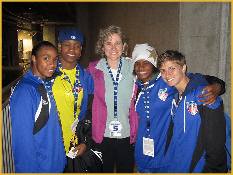 Dana Ranahan worked with Team Haiti national women’s soccer players at Olympic Qualifying 2012